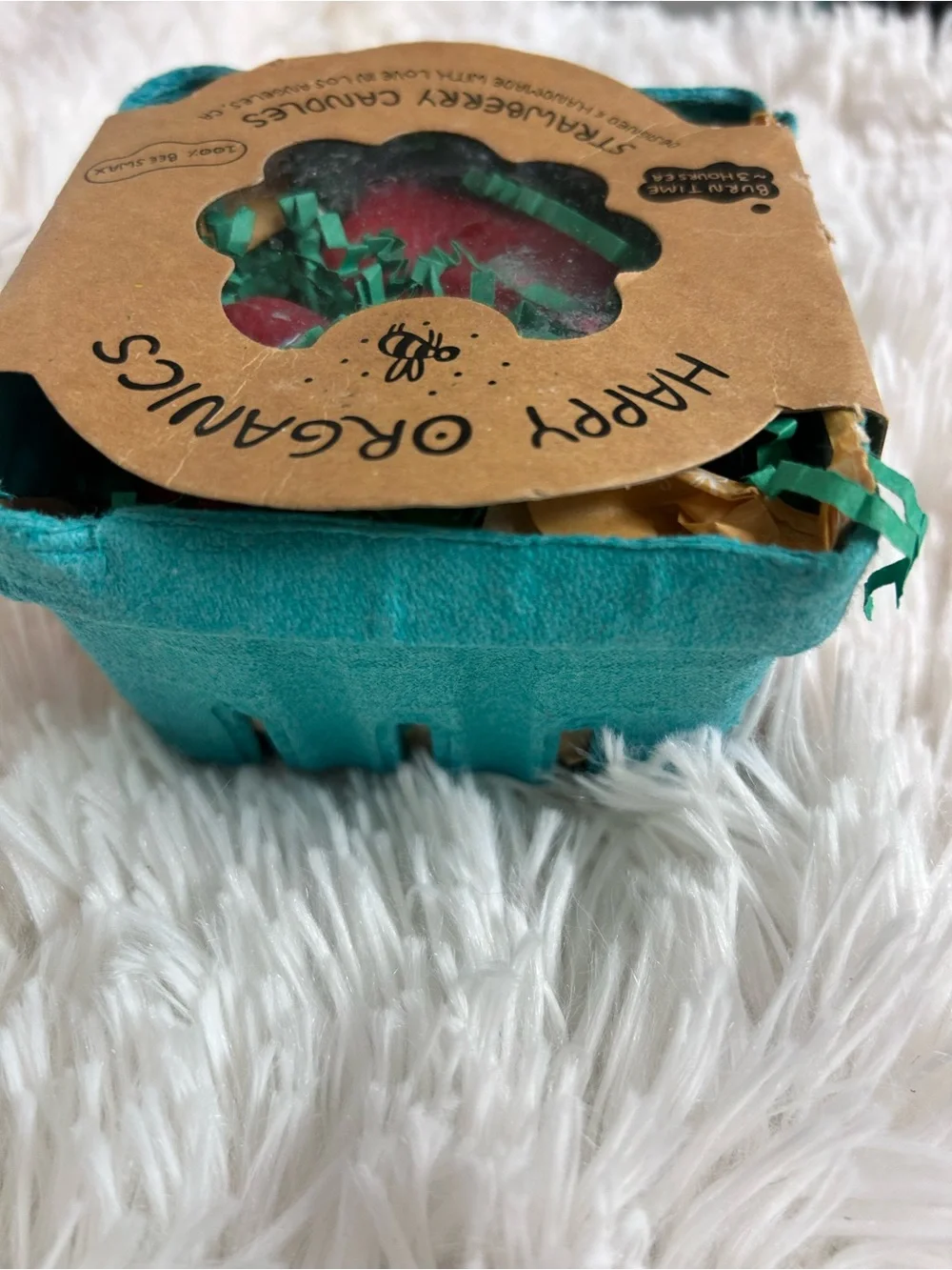 Happy Organics Strawberry Shaped Beeswax Candles, NEW made in LA